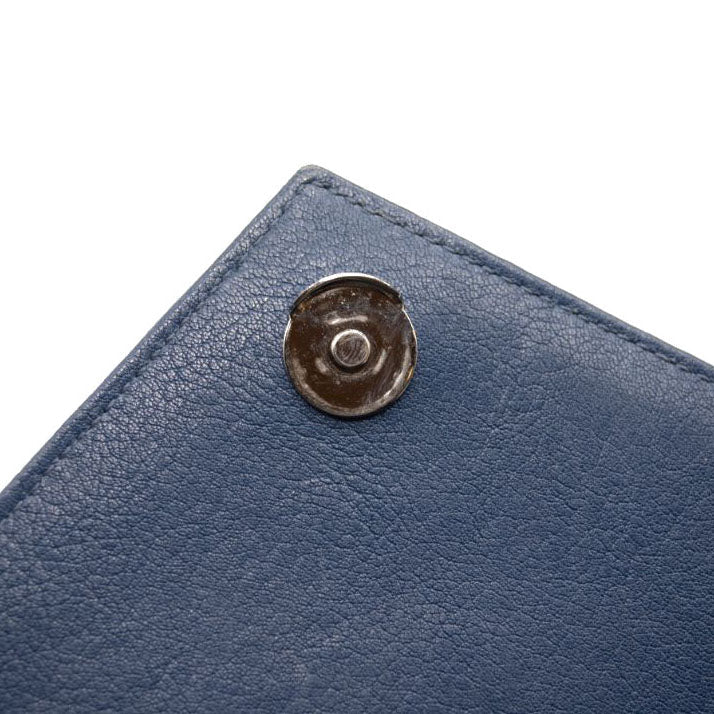 Saint Laurent Matelasse Chevron Monogram Medium College Bag Navy Blue