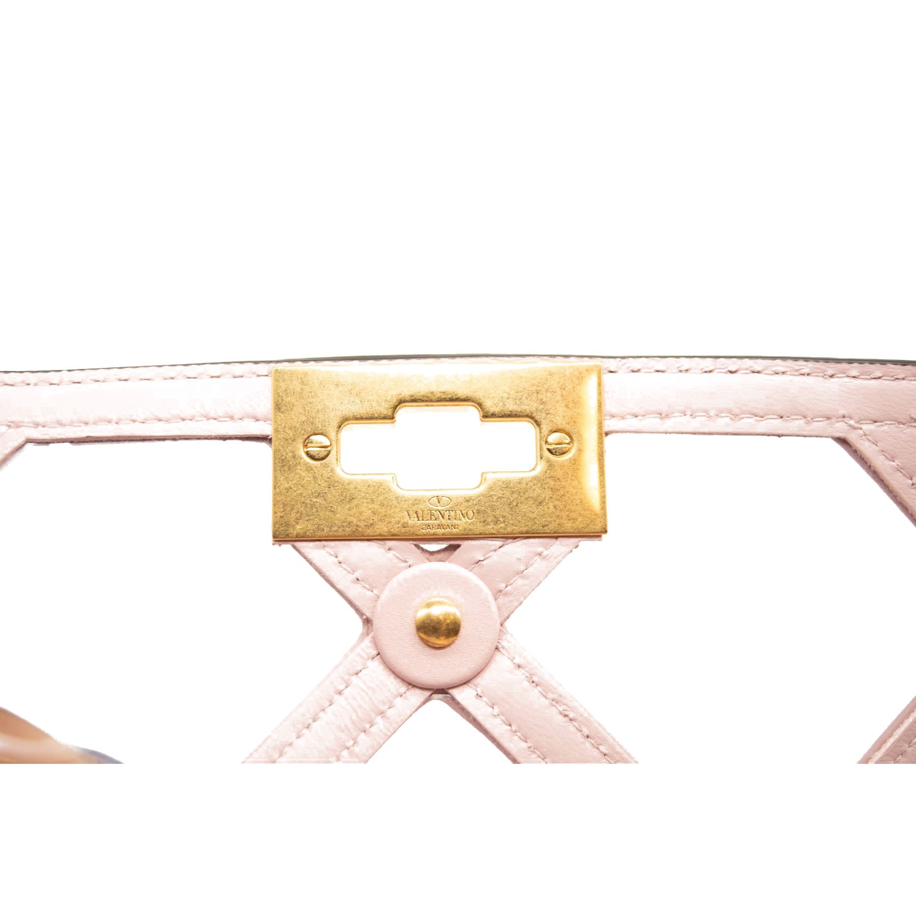 NEW Valentino Roman Stud Transparent Shoulder Bag Pink