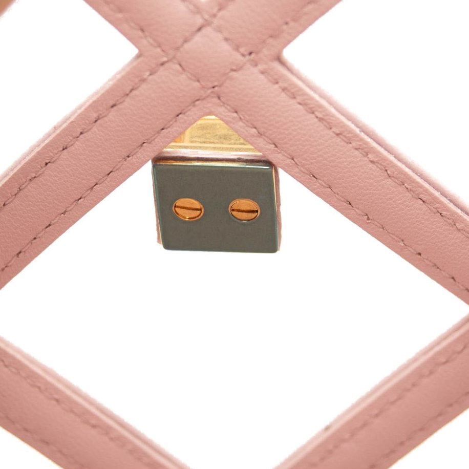 NEW Valentino Roman Stud Transparent Shoulder Bag Pink