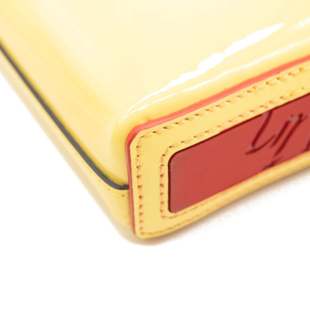 NEW Christian Louboutin Nano Cabata East/West Leather Tote Yellow