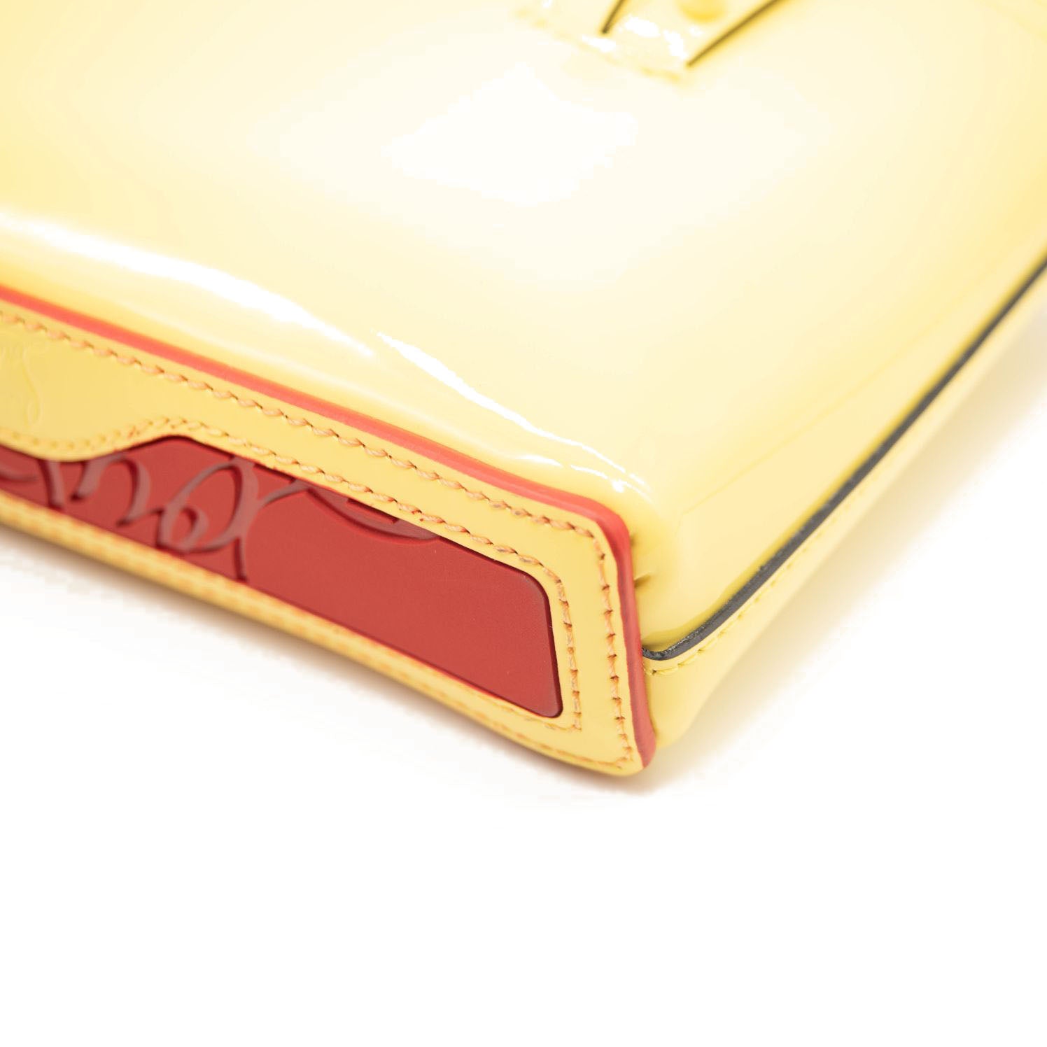 NEW Christian Louboutin Nano Cabata East/West Leather Tote Yellow