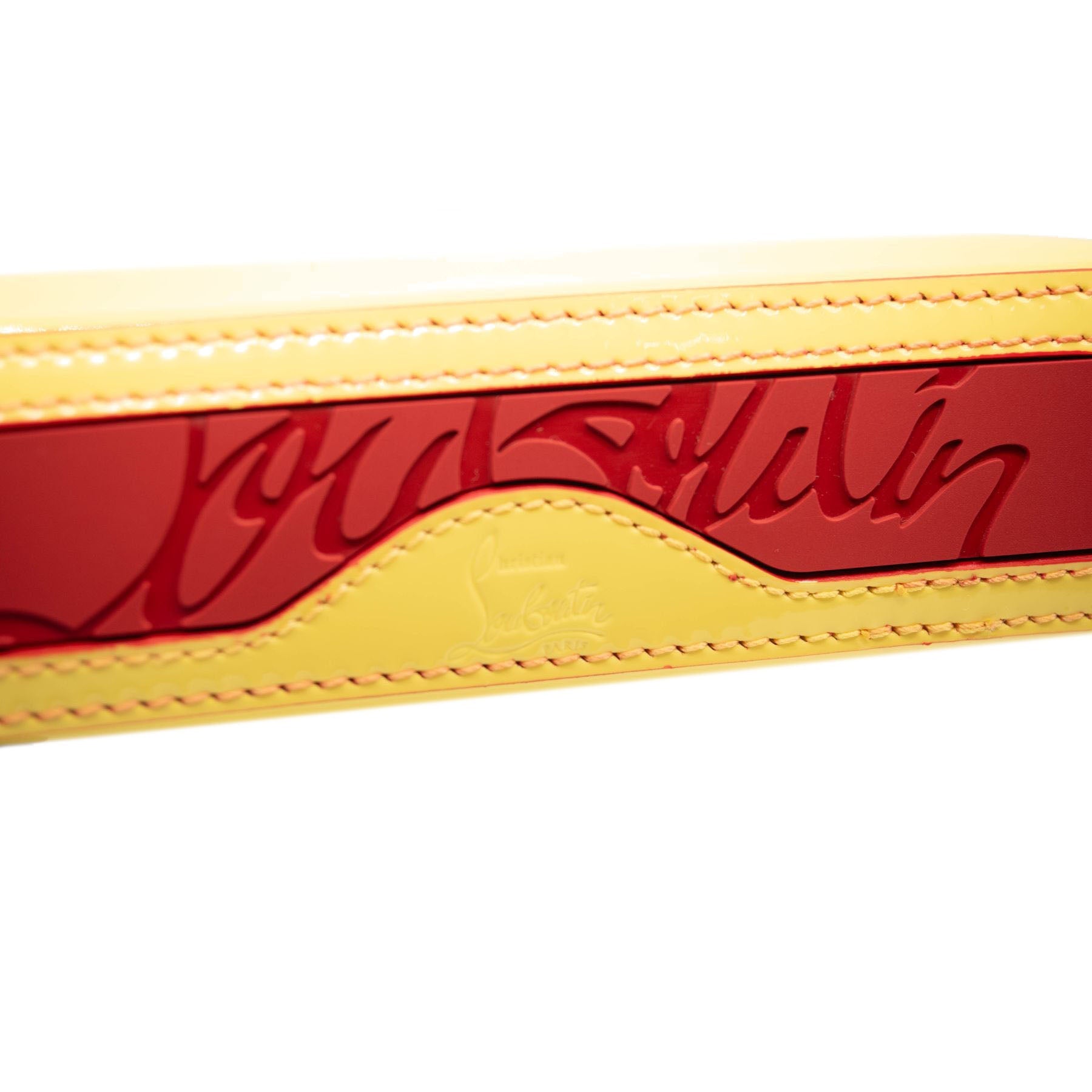 NEW Christian Louboutin Nano Cabata East/West Leather Tote Yellow