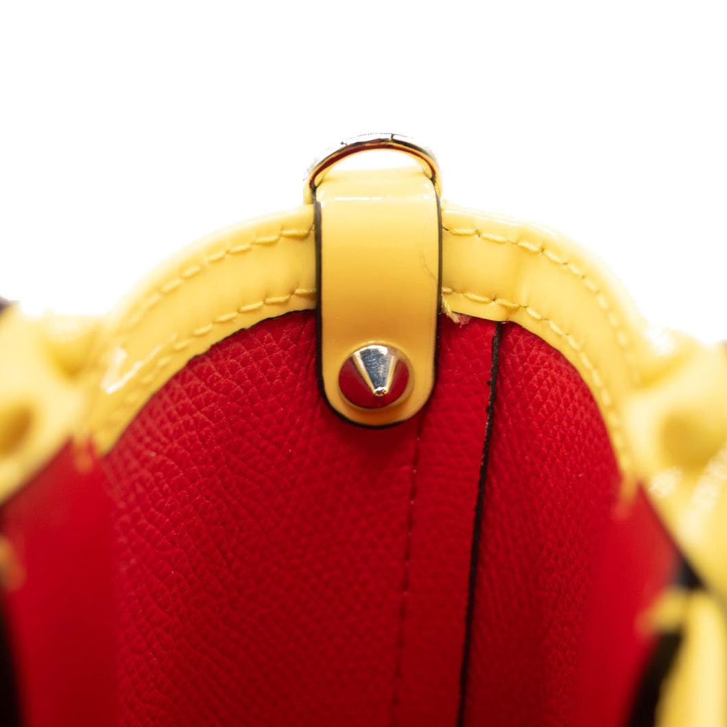 NEW Christian Louboutin Nano Cabata East/West Leather Tote Yellow