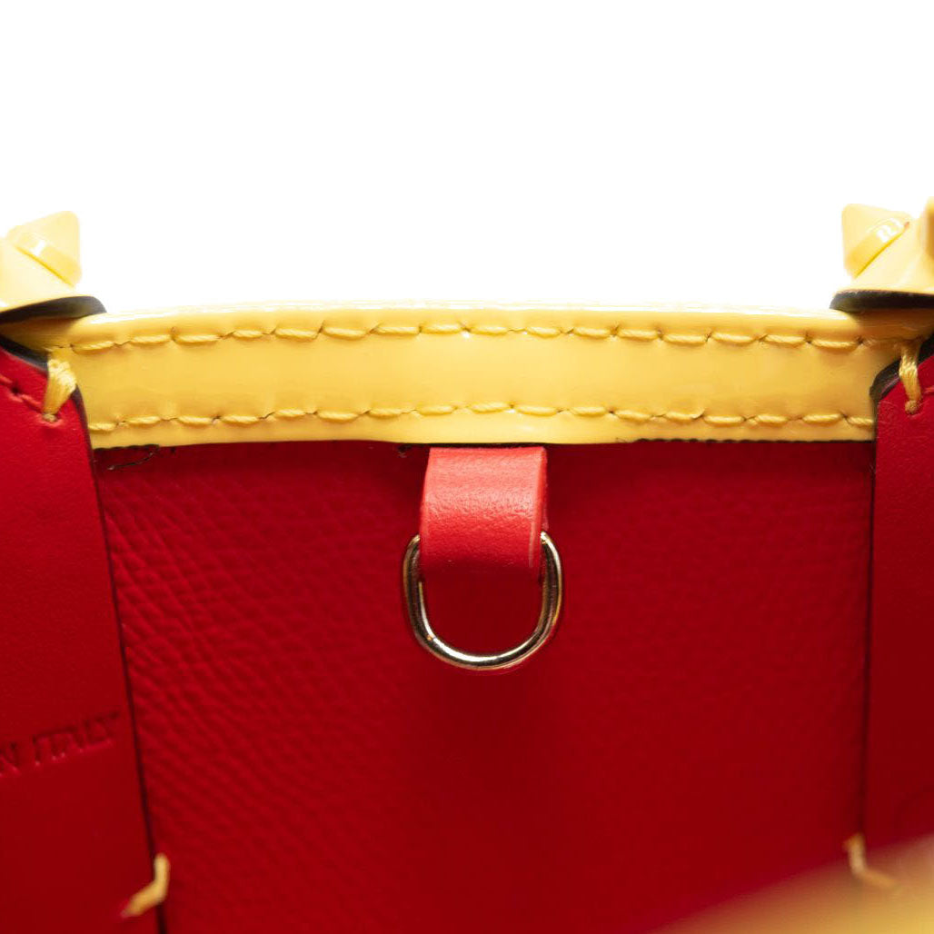 NEW Christian Louboutin Nano Cabata East/West Leather Tote Yellow