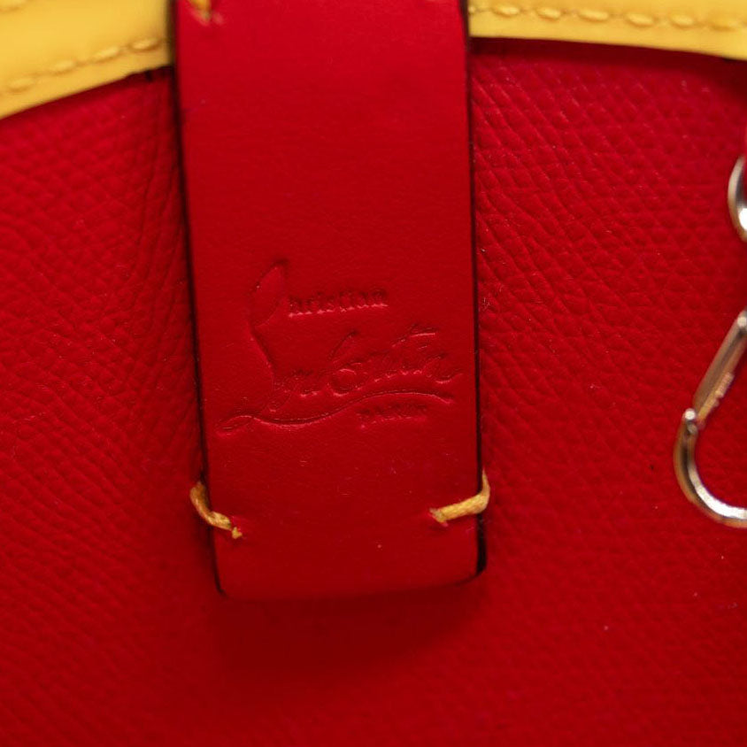 NEW Christian Louboutin Nano Cabata East/West Leather Tote Yellow