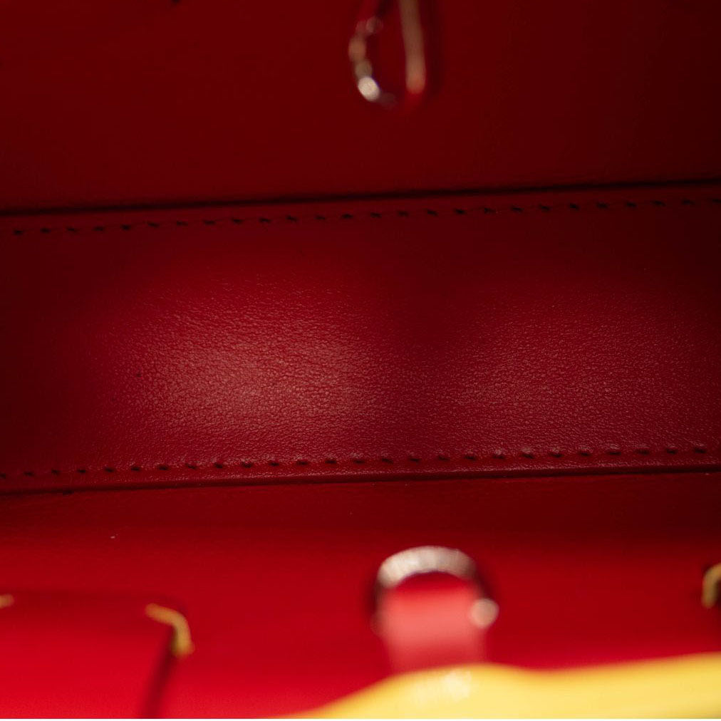 NEW Christian Louboutin Nano Cabata East/West Leather Tote Yellow