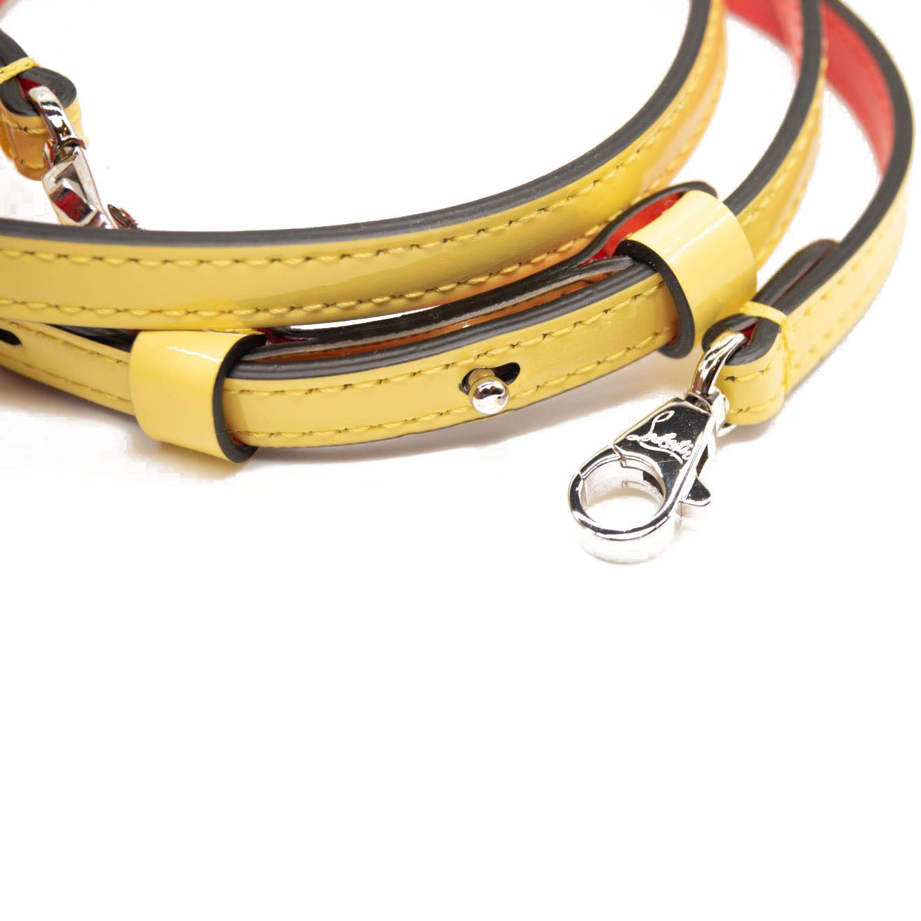 NEW Christian Louboutin Nano Cabata East/West Leather Tote Yellow