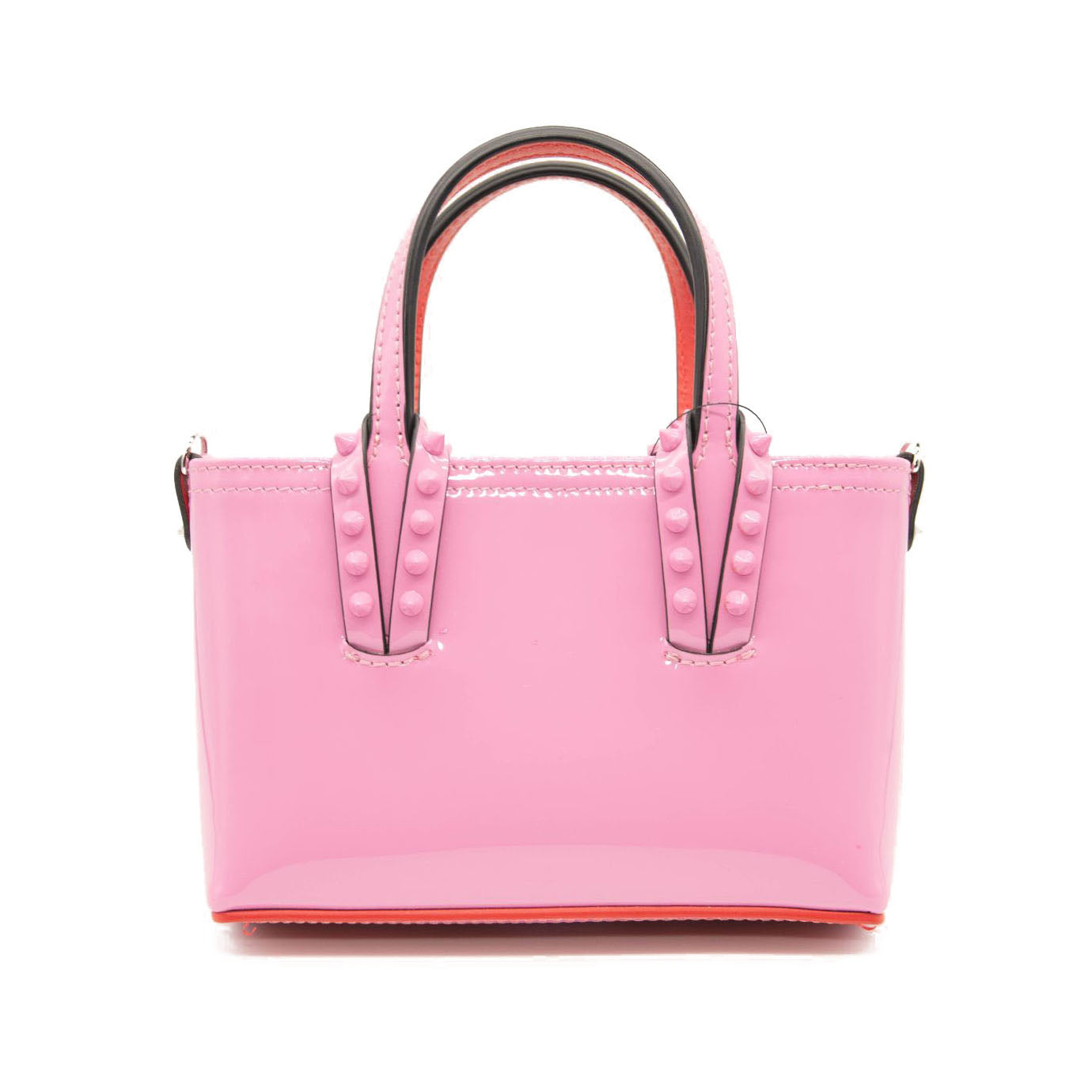 NEW Christian Louboutin Nano Cabata East/West Leather Tote Pink