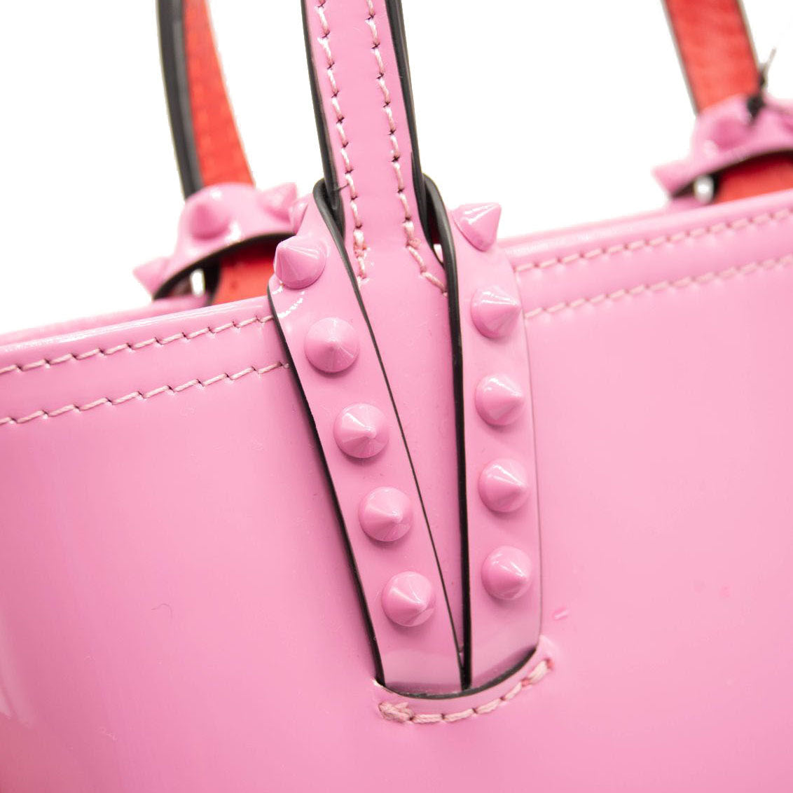 NEW Christian Louboutin Nano Cabata East/West Leather Tote Pink