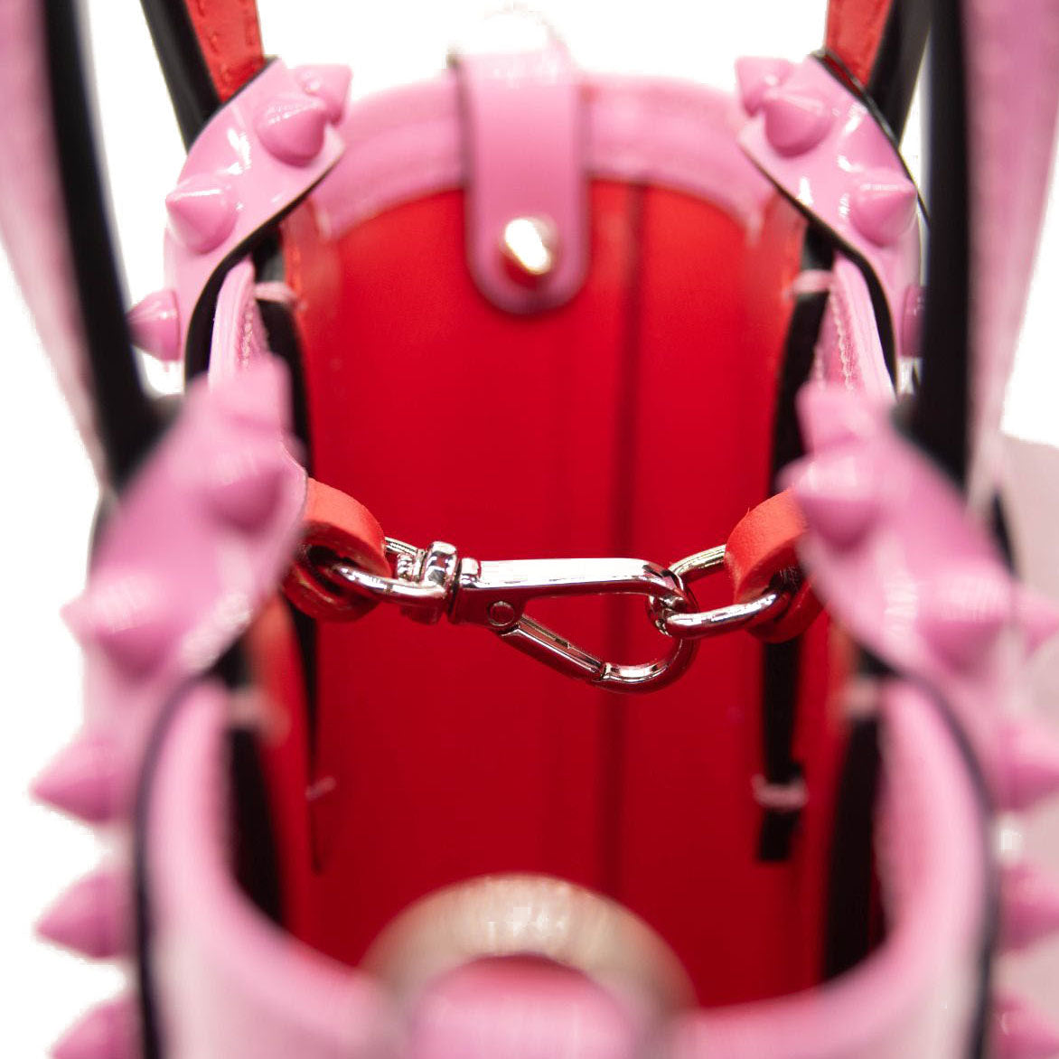 NEW Christian Louboutin Nano Cabata East/West Leather Tote Pink