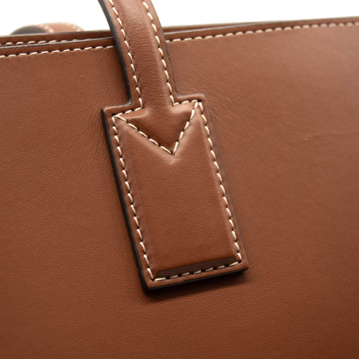 NEW Burberry Medium Soft TB Monogram Leather Tote Tan Brown