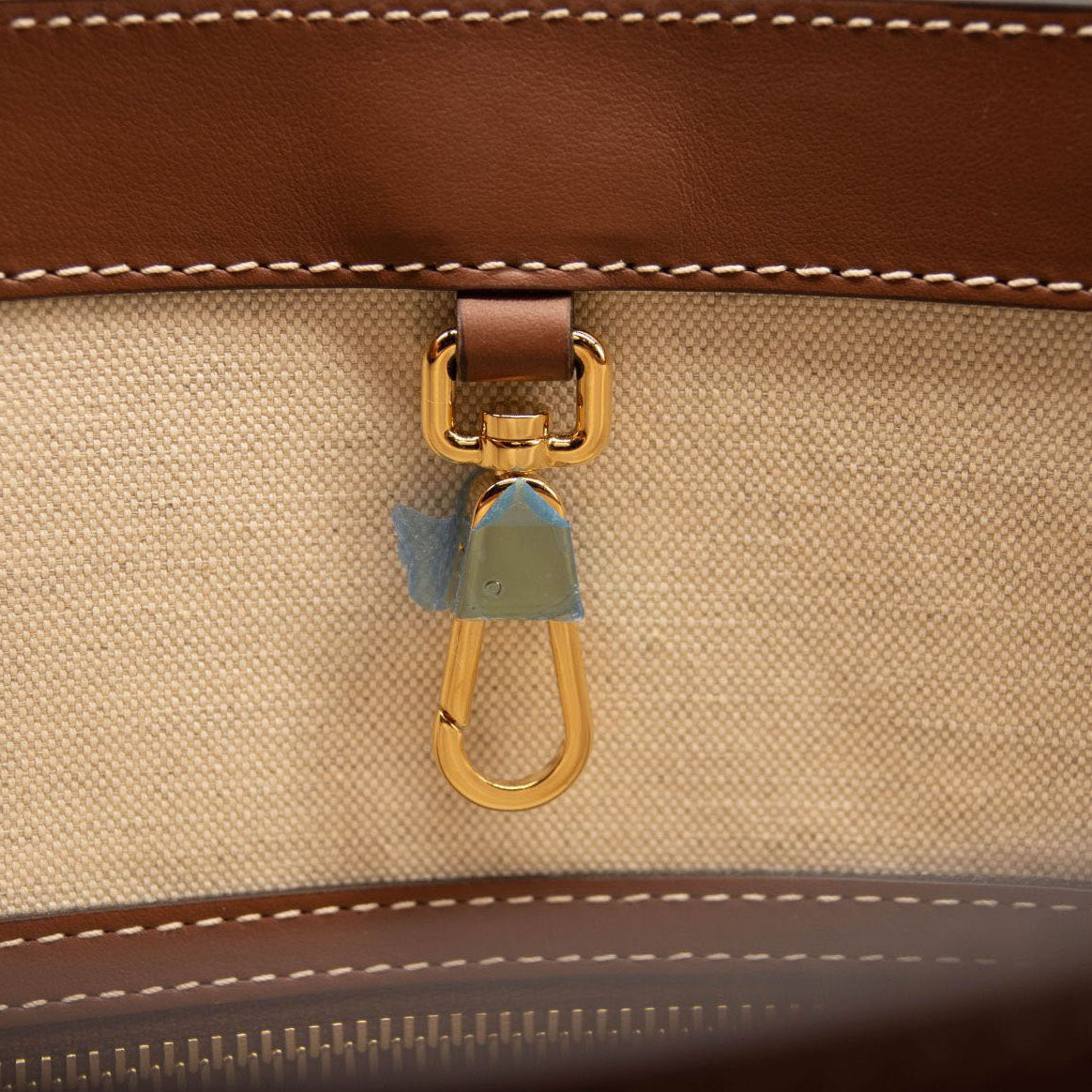 NEW Burberry Medium Soft TB Monogram Leather Tote Tan Brown