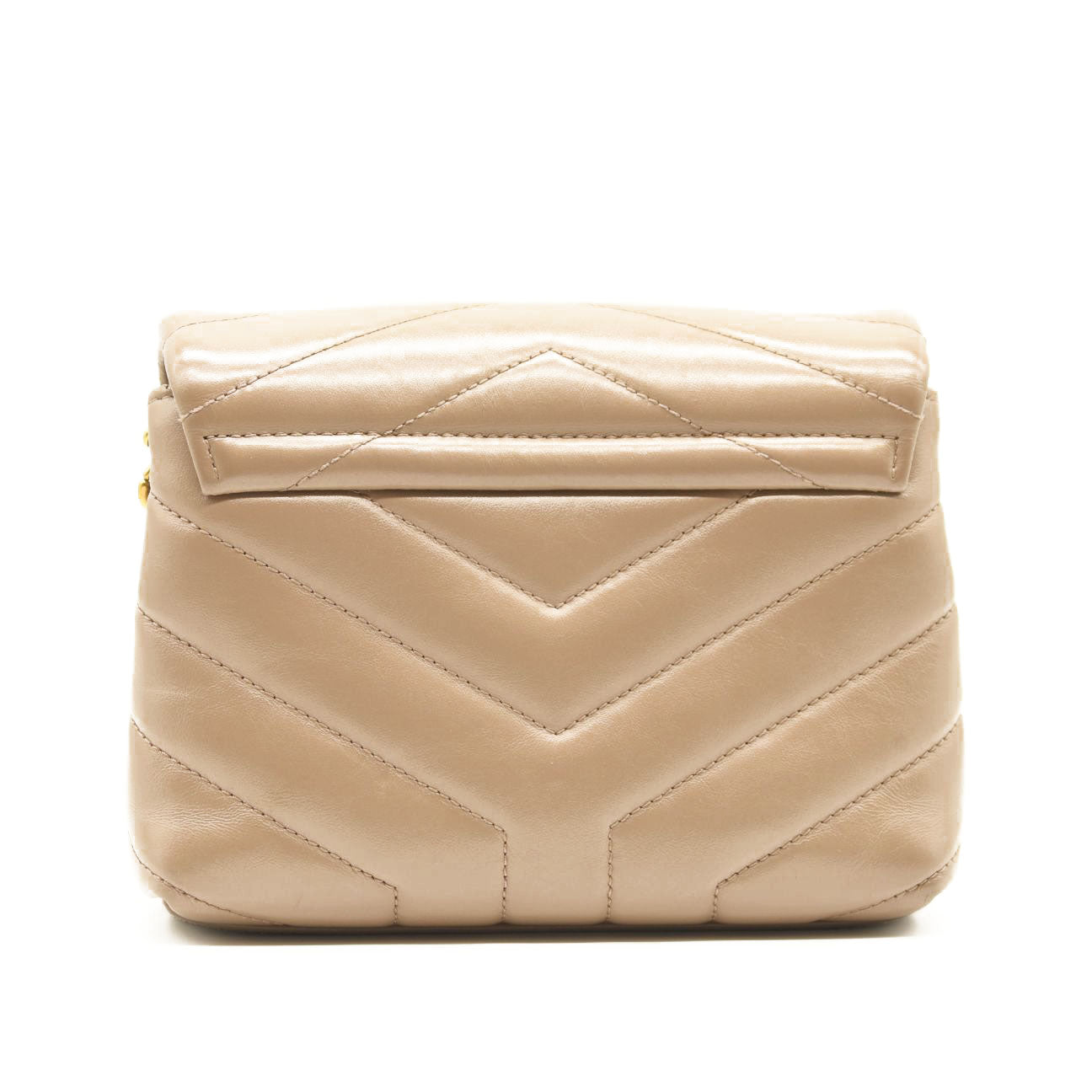 Pre-Owned SAINT LAURENT Calfskin Y Quilted Monogram Toy Loulou Crossbody Bag Latte