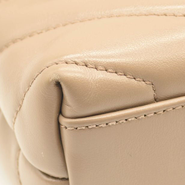 Pre-Owned SAINT LAURENT Calfskin Y Quilted Monogram Toy Loulou Crossbody Bag Latte