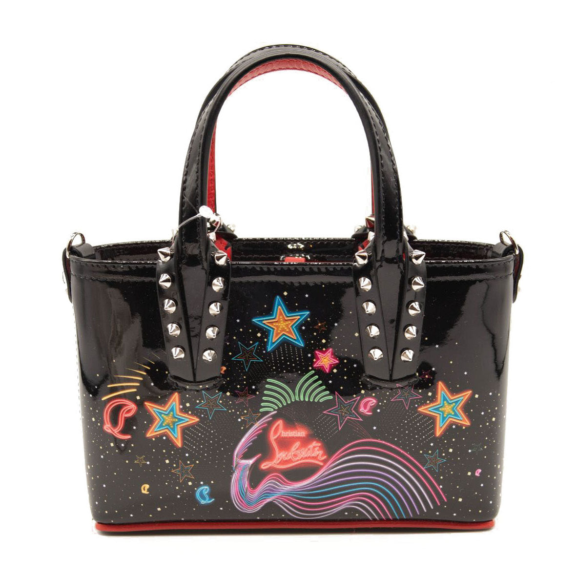 NEW Christian Louboutin Nano Cabata East/West Leather Tote Black