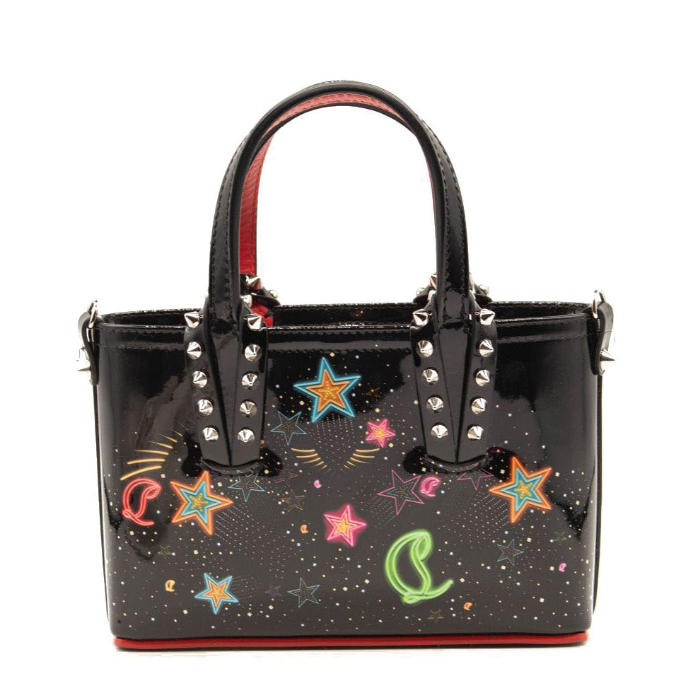 NEW Christian Louboutin Nano Cabata East/West Leather Tote Black