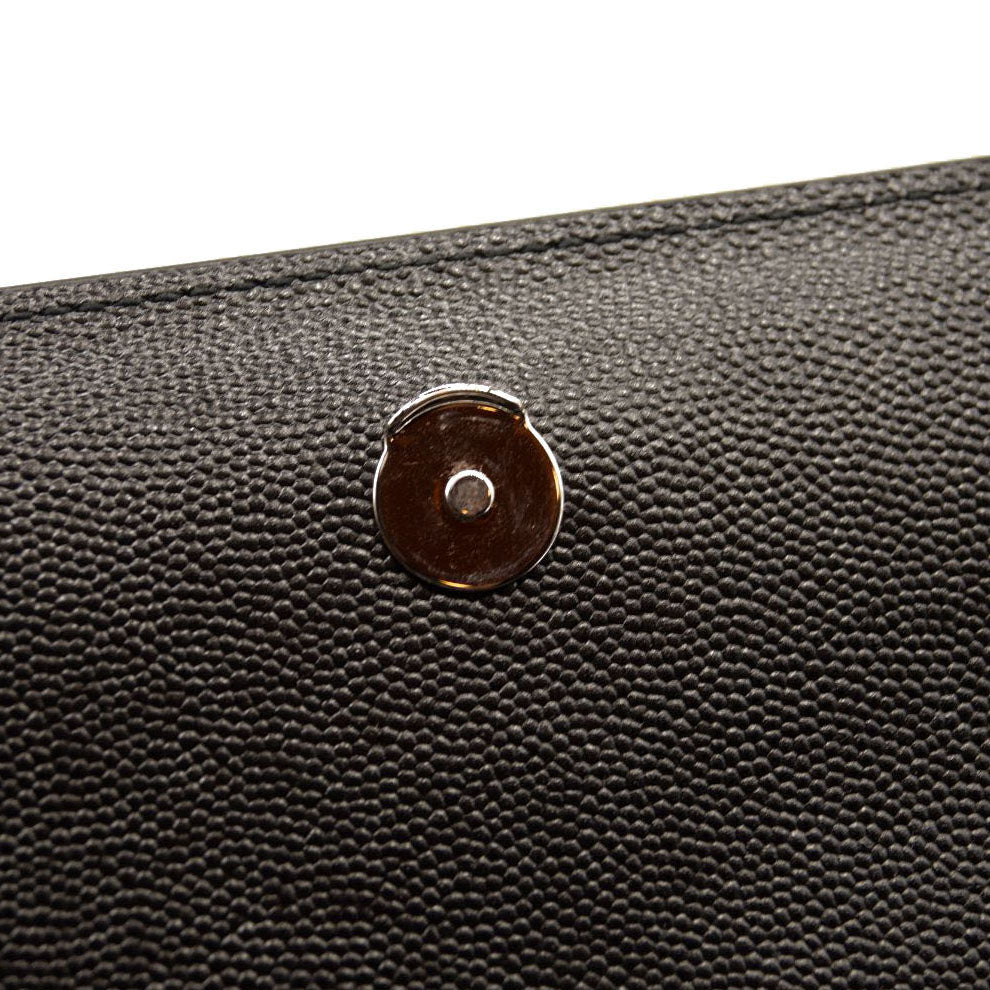 NEW Saint Laurent Grain De Poudre Medium Classic Monogram Kate Satchel Black