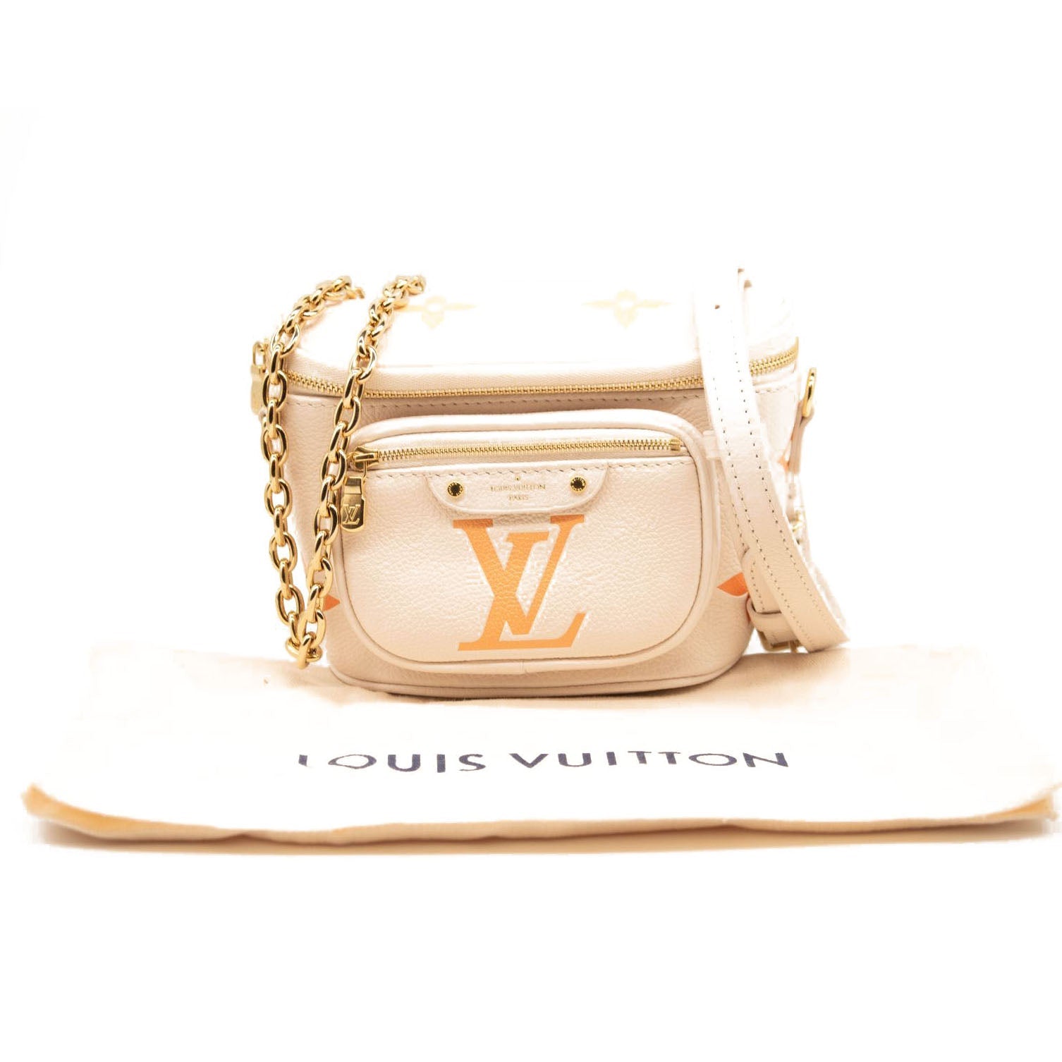 NEW Louis Vuitton Mini Bumbag Leather Natural Giant Embossed