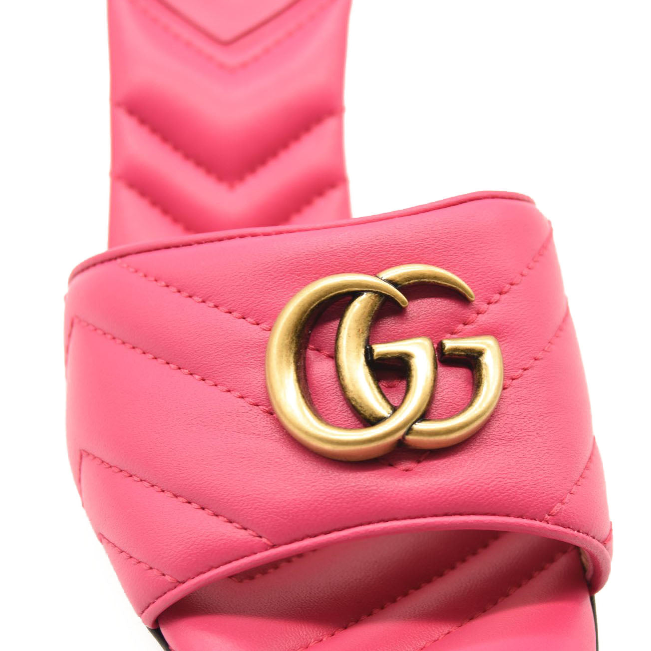 Gucci GG Quilted Slide Sandal (Women) Size 38.5 Pink Marmont