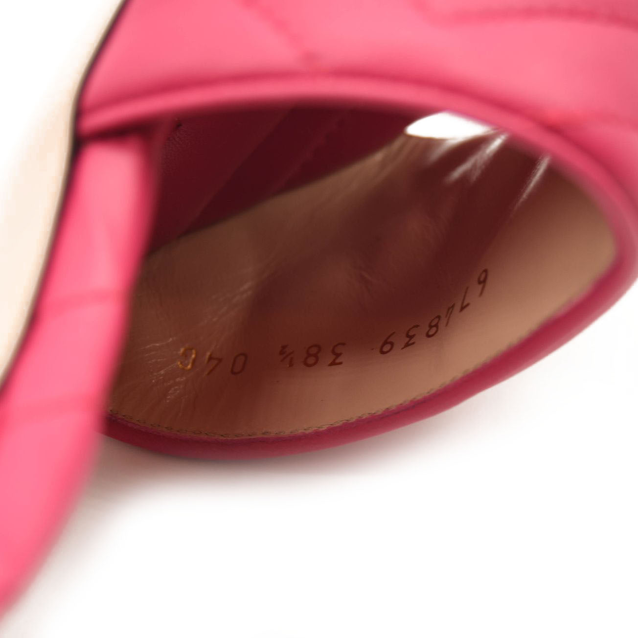 Gucci GG Quilted Slide Sandal (Women) Size 38.5 Pink Marmont