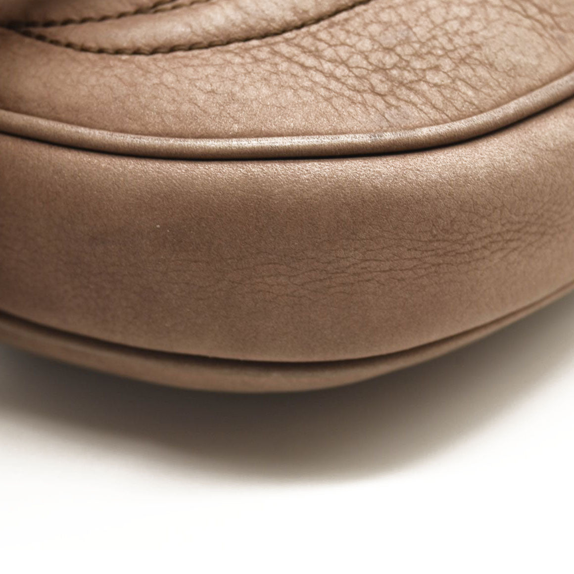 GUCCI Pebbled Calfskin Mini Soho Chain Bag Camelia