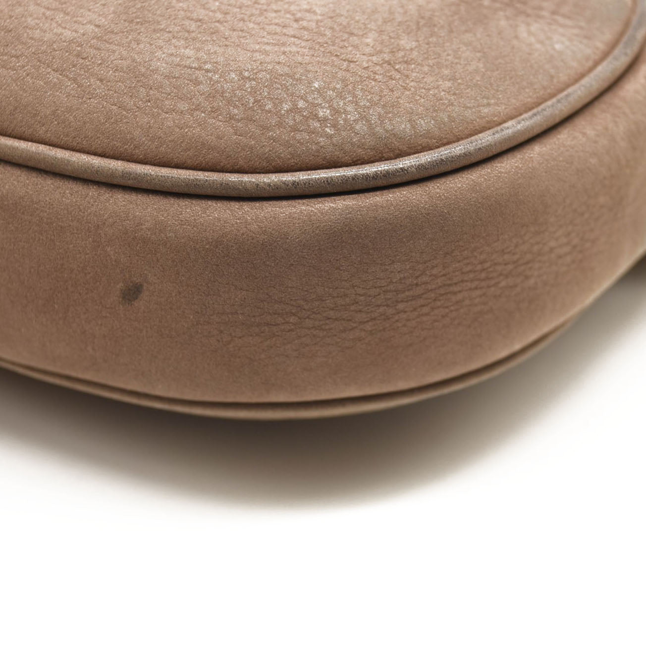 GUCCI Pebbled Calfskin Mini Soho Chain Bag Camelia