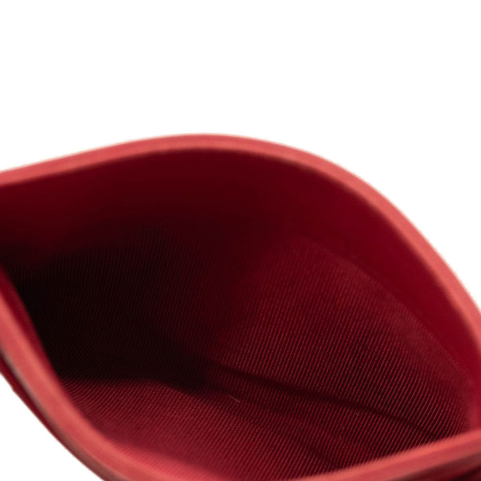 Chanel Lambskin Quilted Card Holder Red