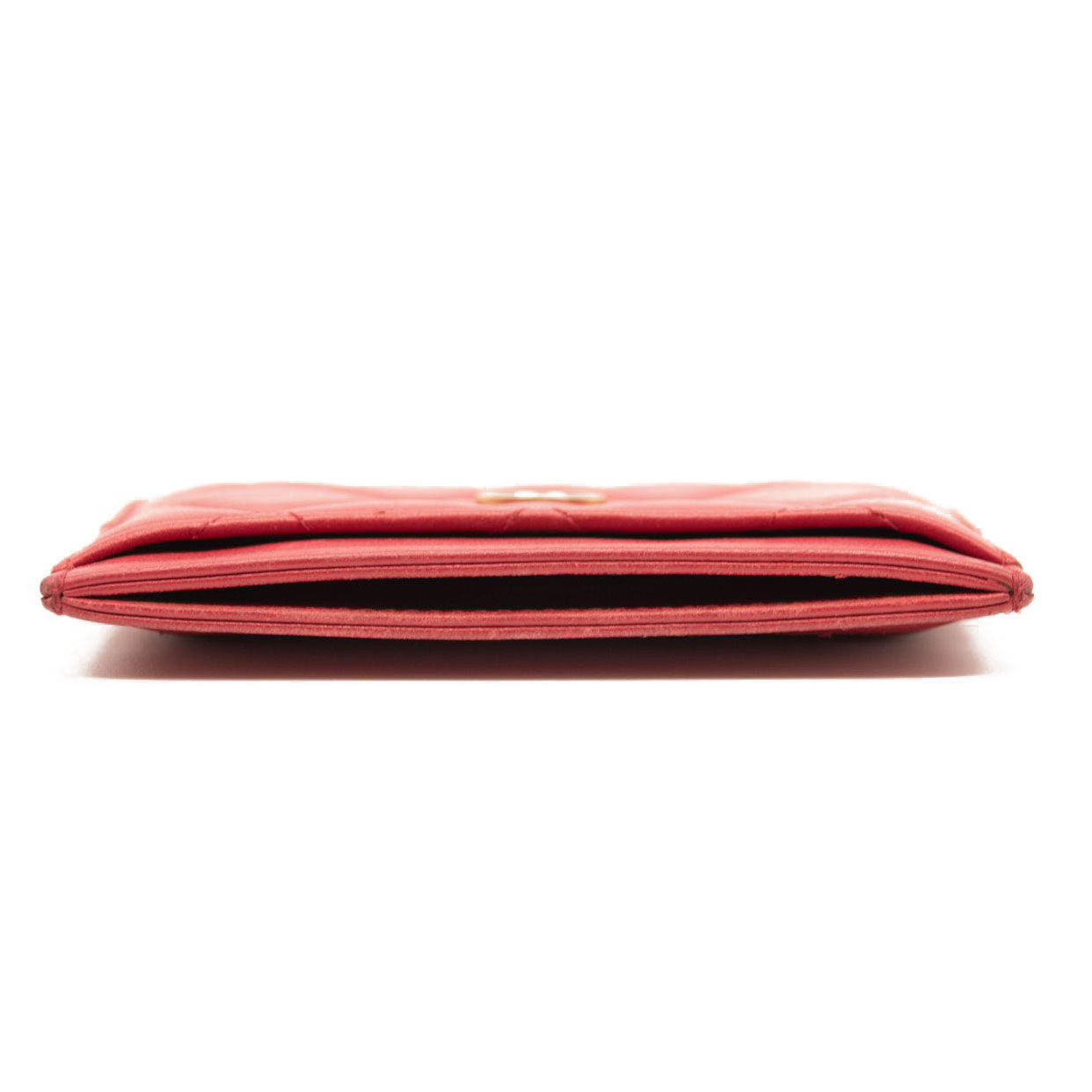 Chanel Lambskin Quilted Card Holder Red
