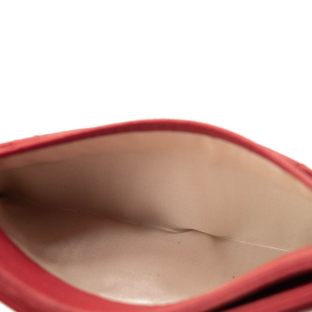 Chanel Lambskin Quilted Card Holder Red