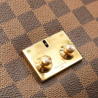 LOUIS VUITTON Damier Ebene Caissa Clutch in Rose Ballerine