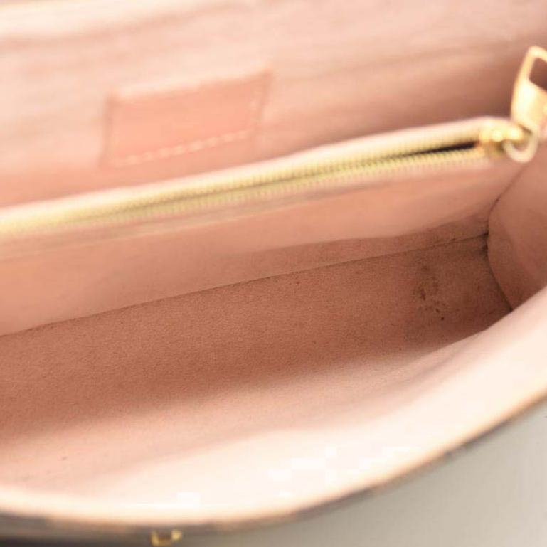 LOUIS VUITTON Damier Ebene Caissa Clutch in Rose Ballerine