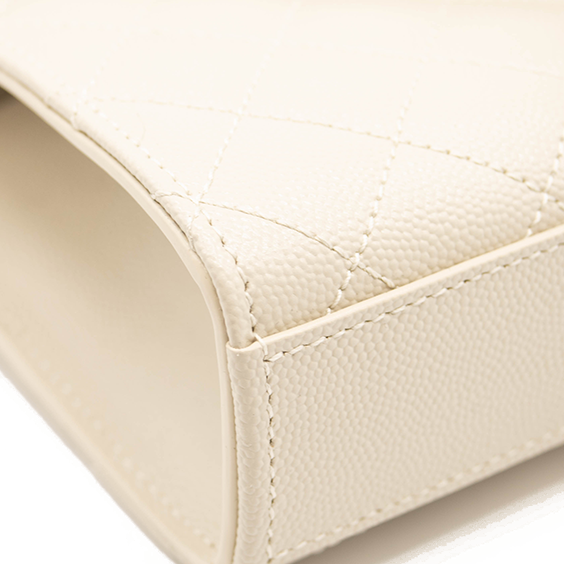 NEW Saint Laurent Monogram Small Envelope Leather Wallet On Chain Mixed Matelasse