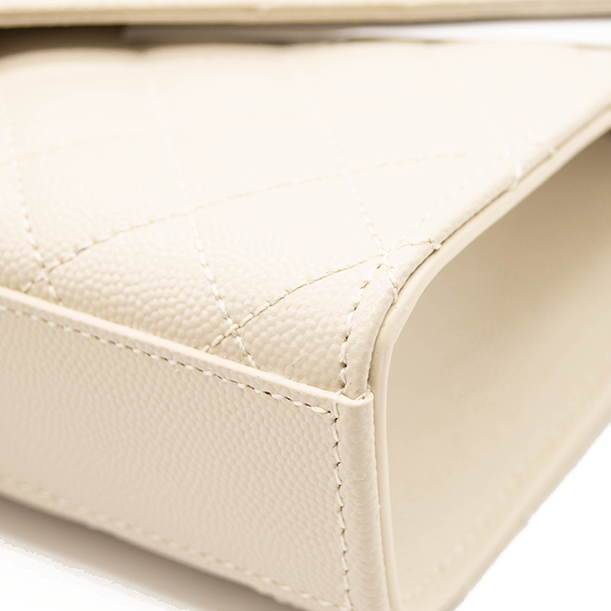 NEW Saint Laurent Monogram Small Envelope Leather Wallet On Chain Mixed Matelasse