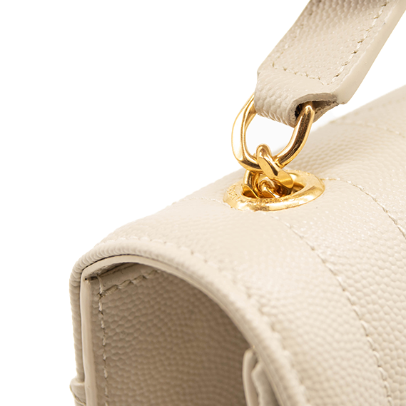 NEW Saint Laurent Monogram Small Envelope Leather Wallet On Chain Mixed Matelasse