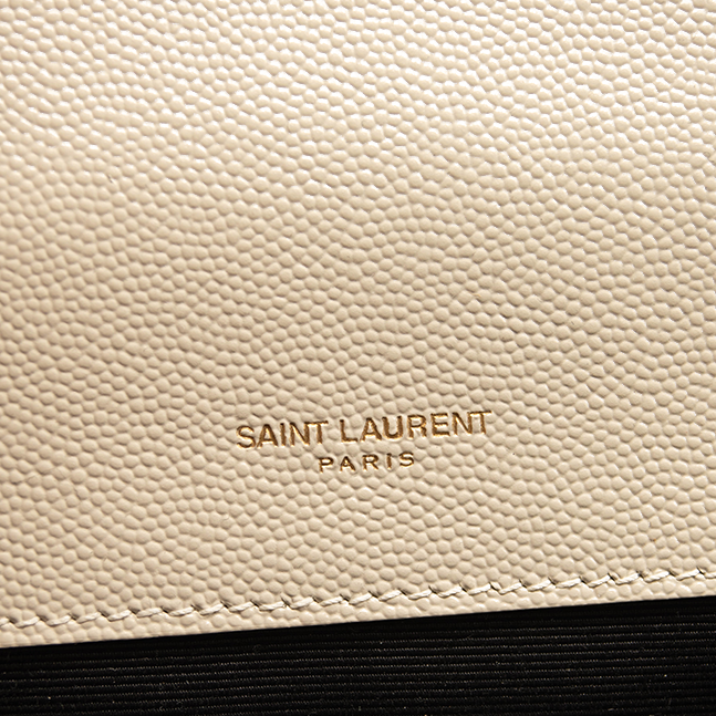 NEW Saint Laurent Monogram Small Envelope Leather Wallet On Chain Mixed Matelasse