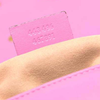 USED Gucci Calfskin Matelasse Medium GG Marmont Shoulder Bag Candy Mousse