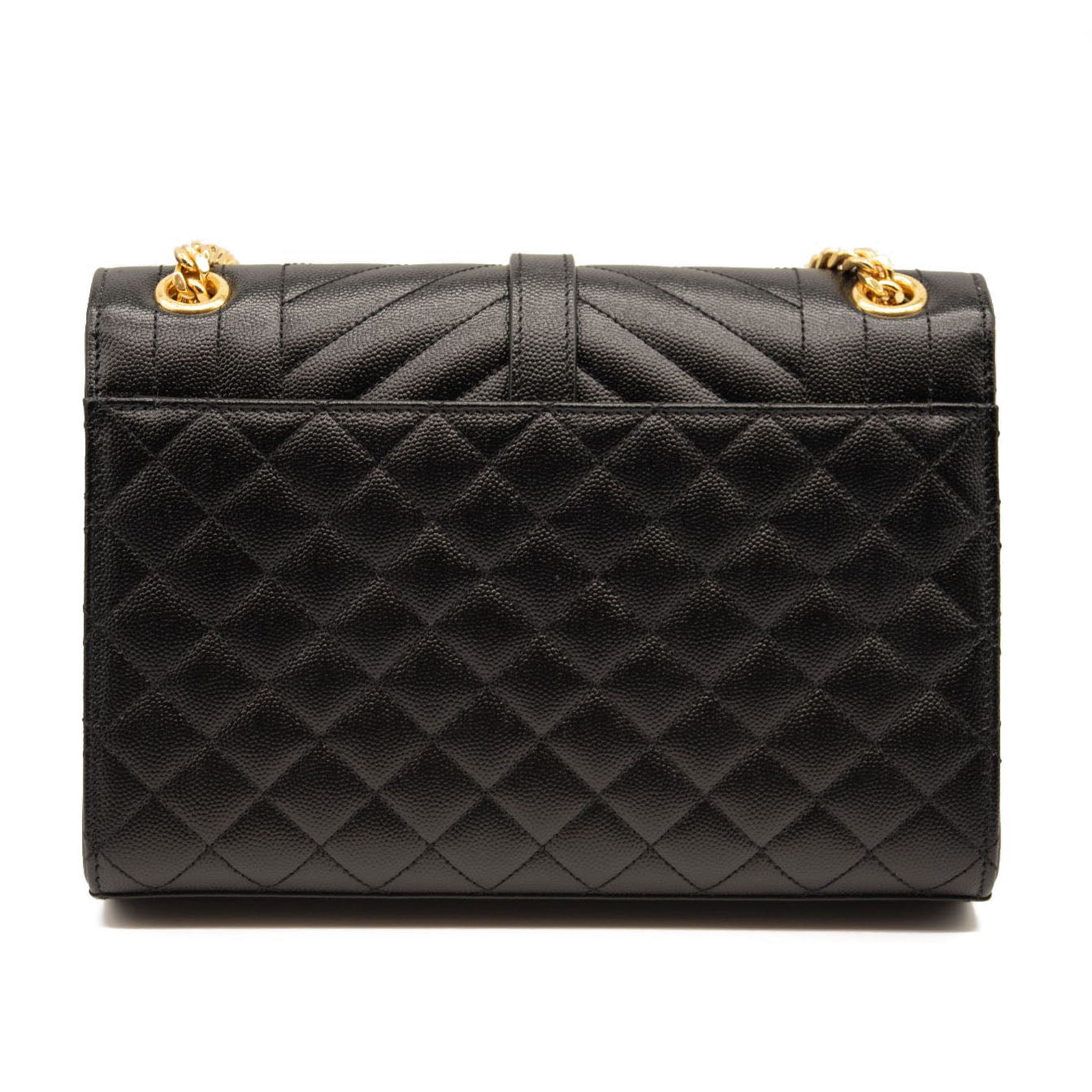 NEW Saint Laurent Grain De Poudre Textured Mixed Matelasse Triquilt Medium Monogram Satchel Black