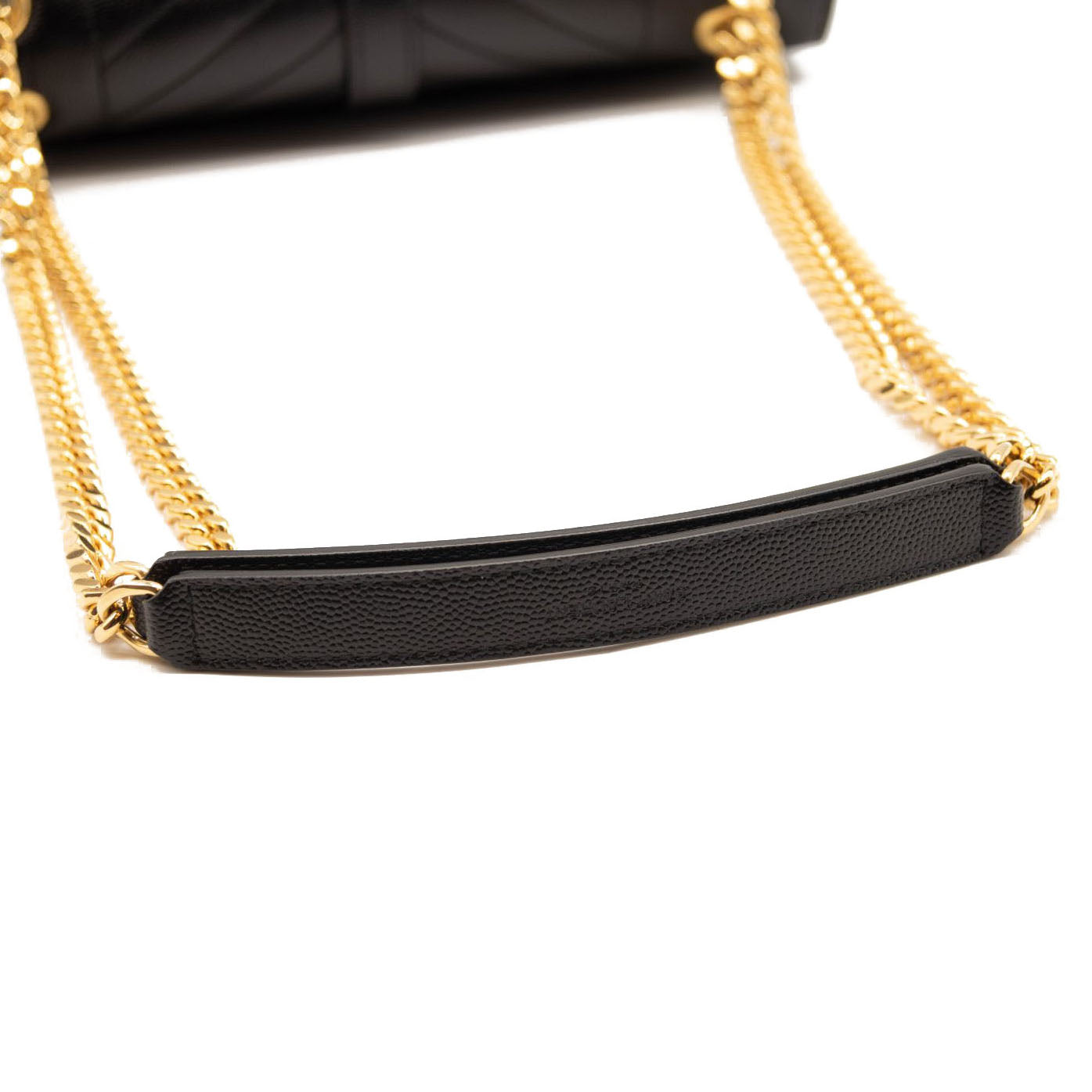 NEW Saint Laurent Grain De Poudre Textured Mixed Matelasse Triquilt Medium Monogram Satchel Black