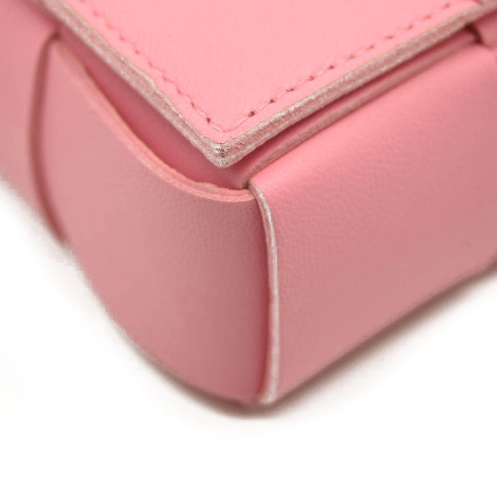 NEW BOTTEGA VENETA Lambskin Maxi Intrecciato Extra Mini Cassette Crossbody Bag Bon Bon