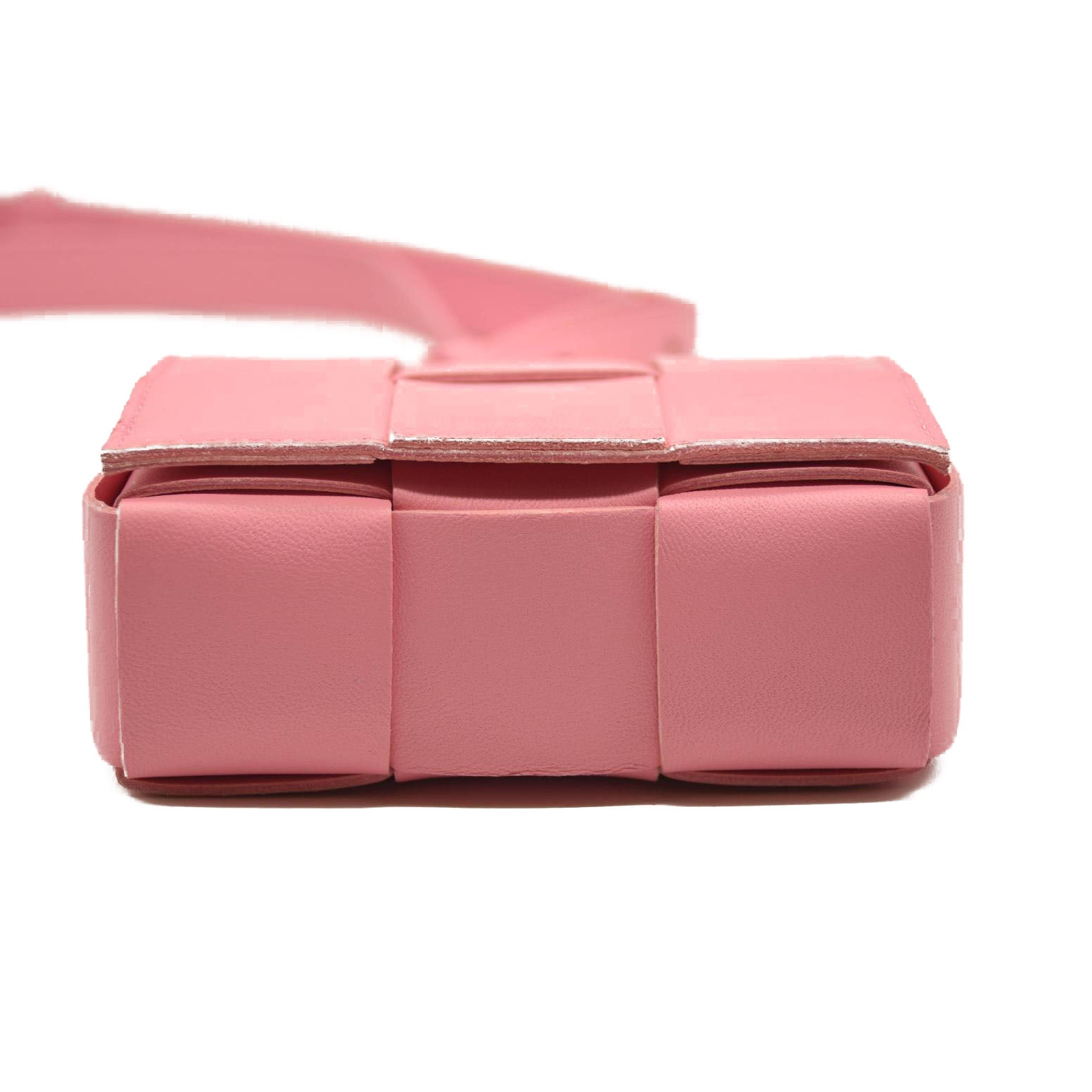 NEW BOTTEGA VENETA Lambskin Maxi Intrecciato Extra Mini Cassette Crossbody Bag Bon Bon