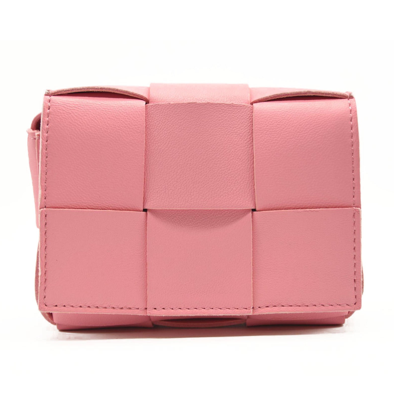 NEW BOTTEGA VENETA Lambskin Maxi Intrecciato Extra Mini Cassette Crossbody Bag Bon Bon