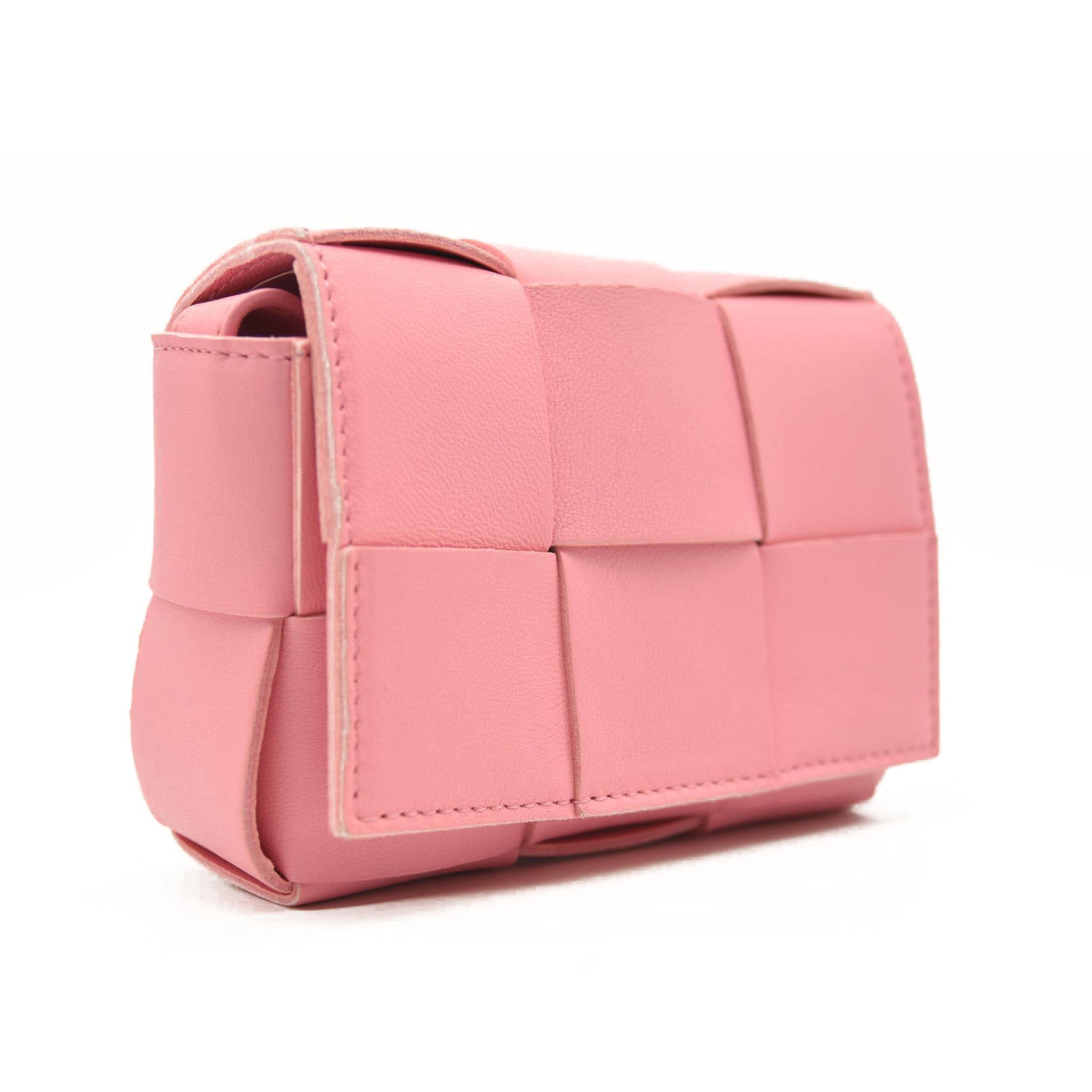 NEW BOTTEGA VENETA Lambskin Maxi Intrecciato Extra Mini Cassette Crossbody Bag Bon Bon