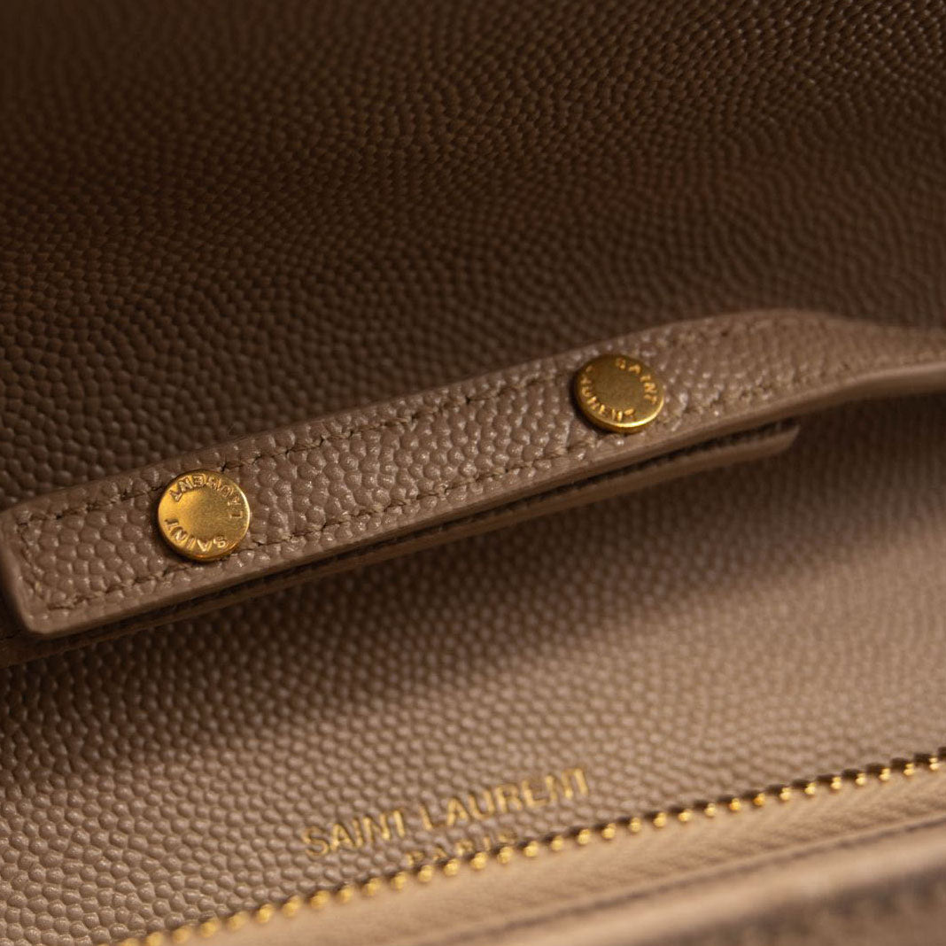 NEW Saint Laurent Envelope Wallet On Chain Bag Mixed Matelasse Beige