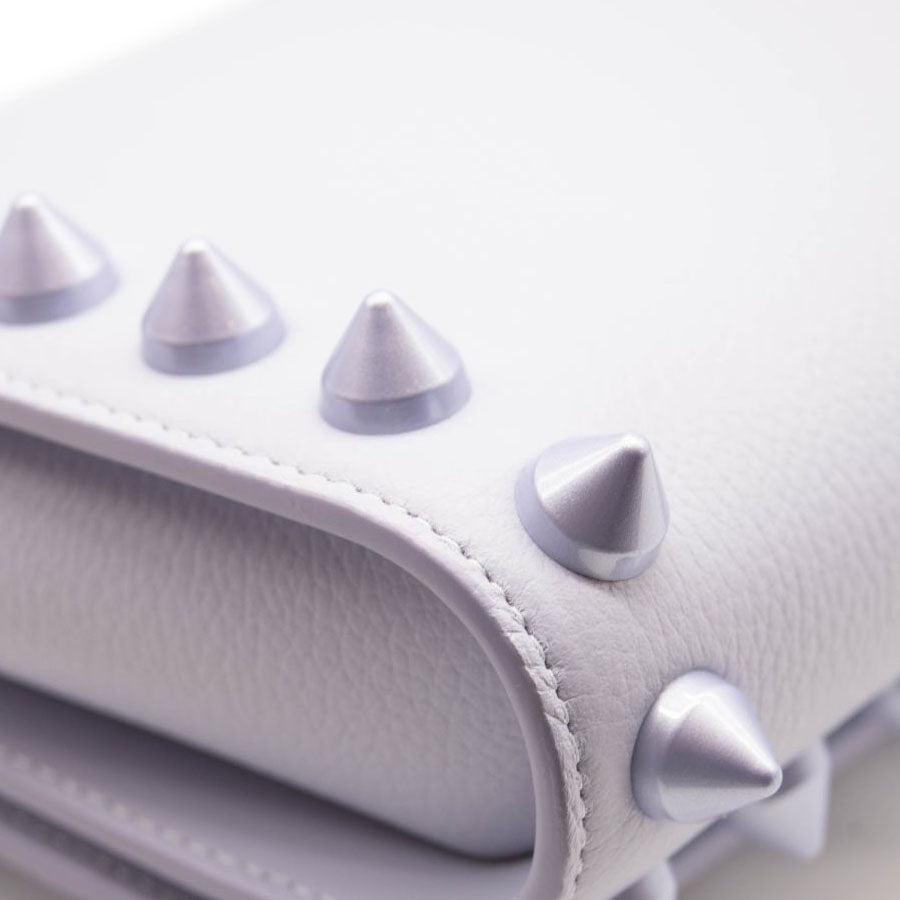 NEW Christian Louboutin Paloma Empire Maxi Spike Trim Clutch Skylight