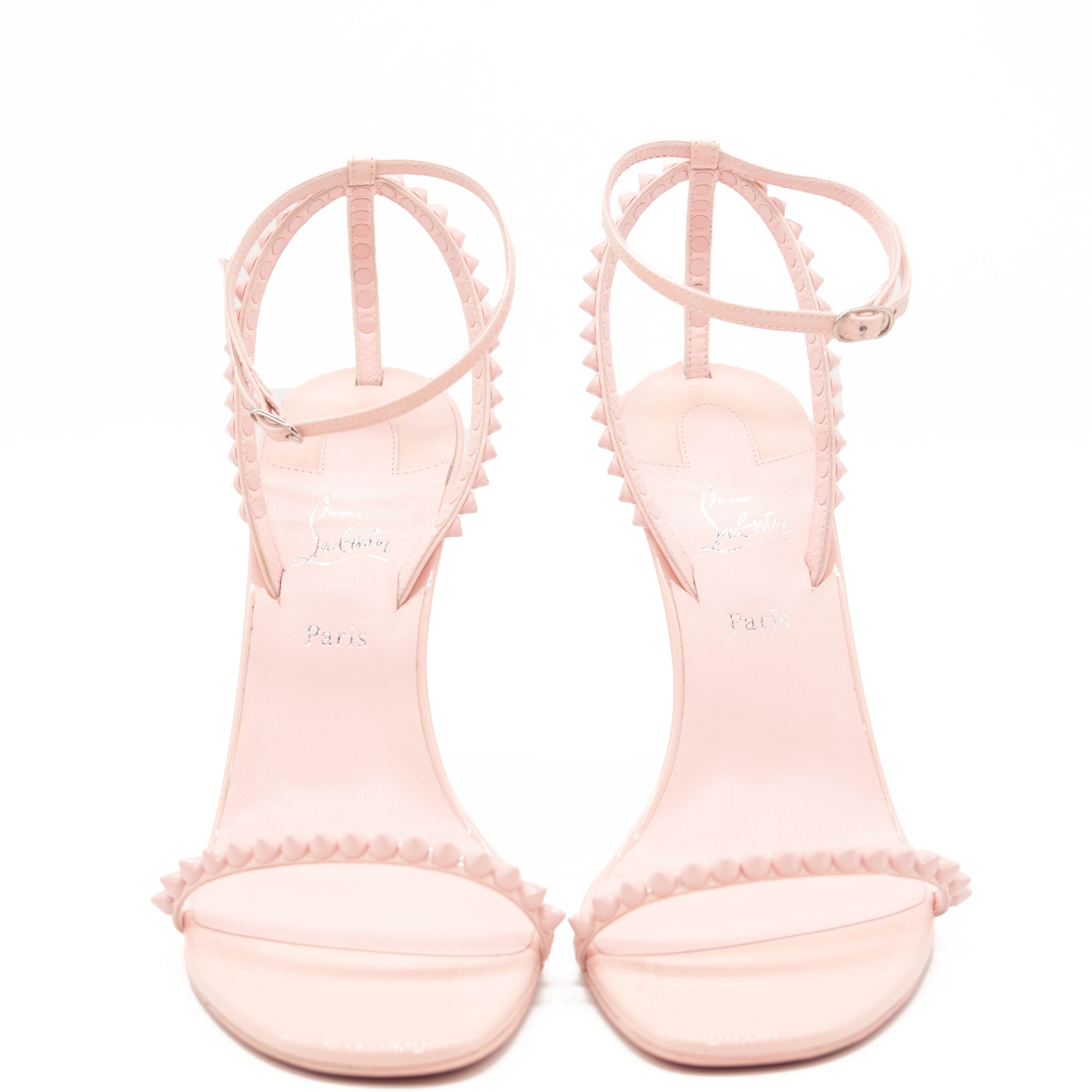NEW Christian Louboutin So Me Ankle Strap Sandal Rosy Pink EU 38 Pumps