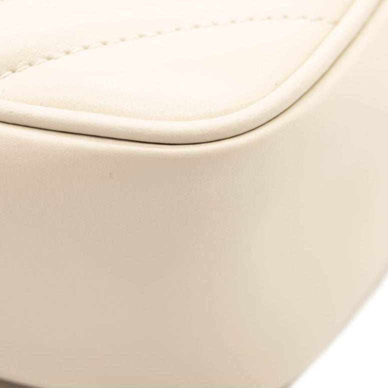 NEW SAINT LAURENT Calfskin Matelasse Monogram Lou Camera Bag in Off White Cream