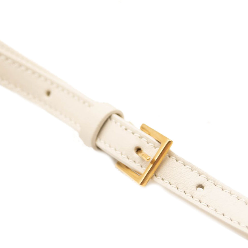 NEW SAINT LAURENT Calfskin Matelasse Monogram Lou Camera Bag in Off White Cream