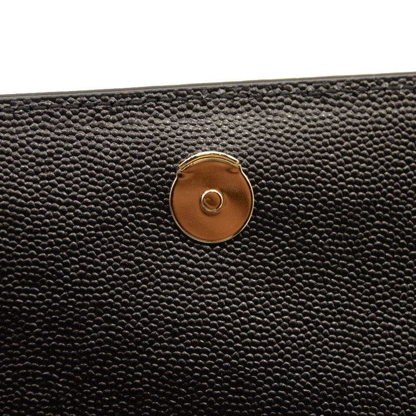 NEW Saint Laurent Grain De Poudre Medium Classic Monogram Kate Satchel Black Gold