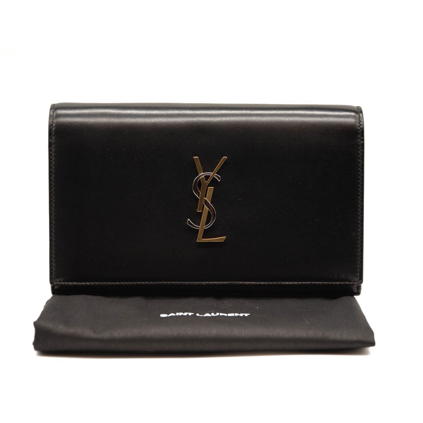 NEW Saint Laurent Monogram Cassandra Tri Metal Chain Wallet Bag WOC