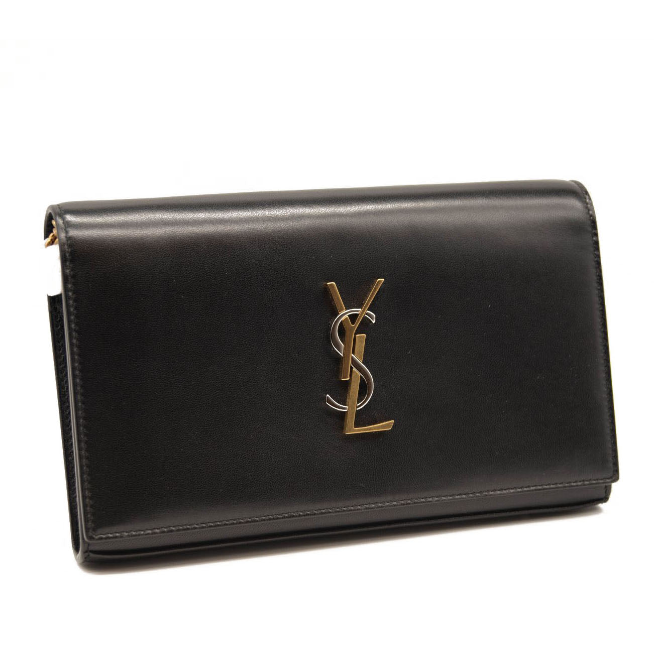 NEW Saint Laurent Monogram Cassandra Tri Metal Chain Wallet Bag WOC